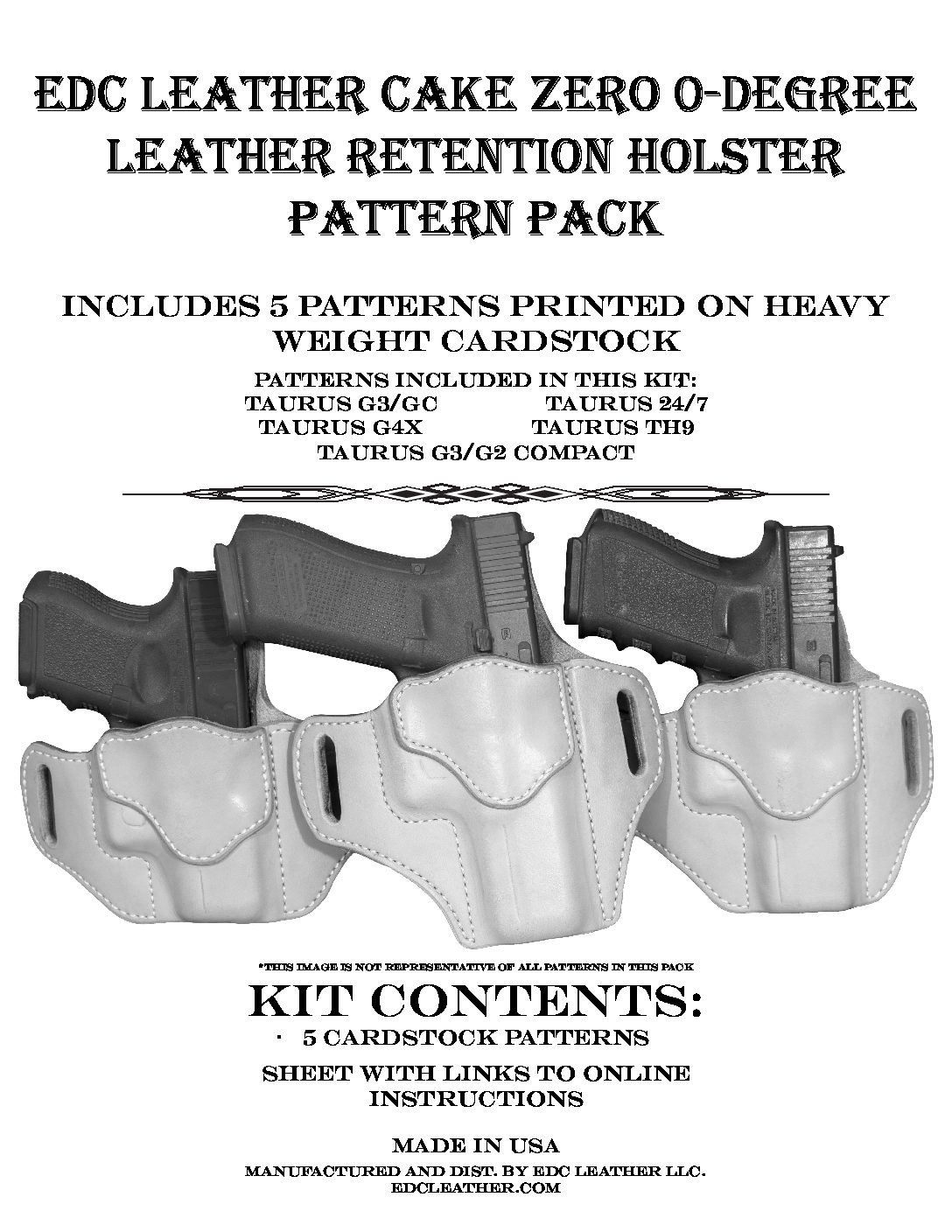 Cake 8 Holster Kits Glock (printed patterns and leather shape) – EDC Leather